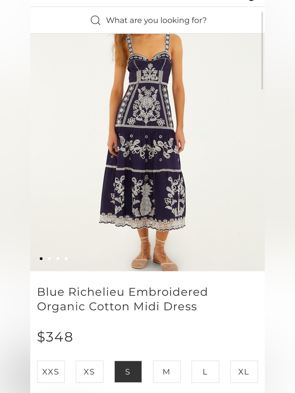 Farm Rio: Blue Richelieu Embroidered
Organic Cotton Midi Dress - Picture 4 of 10